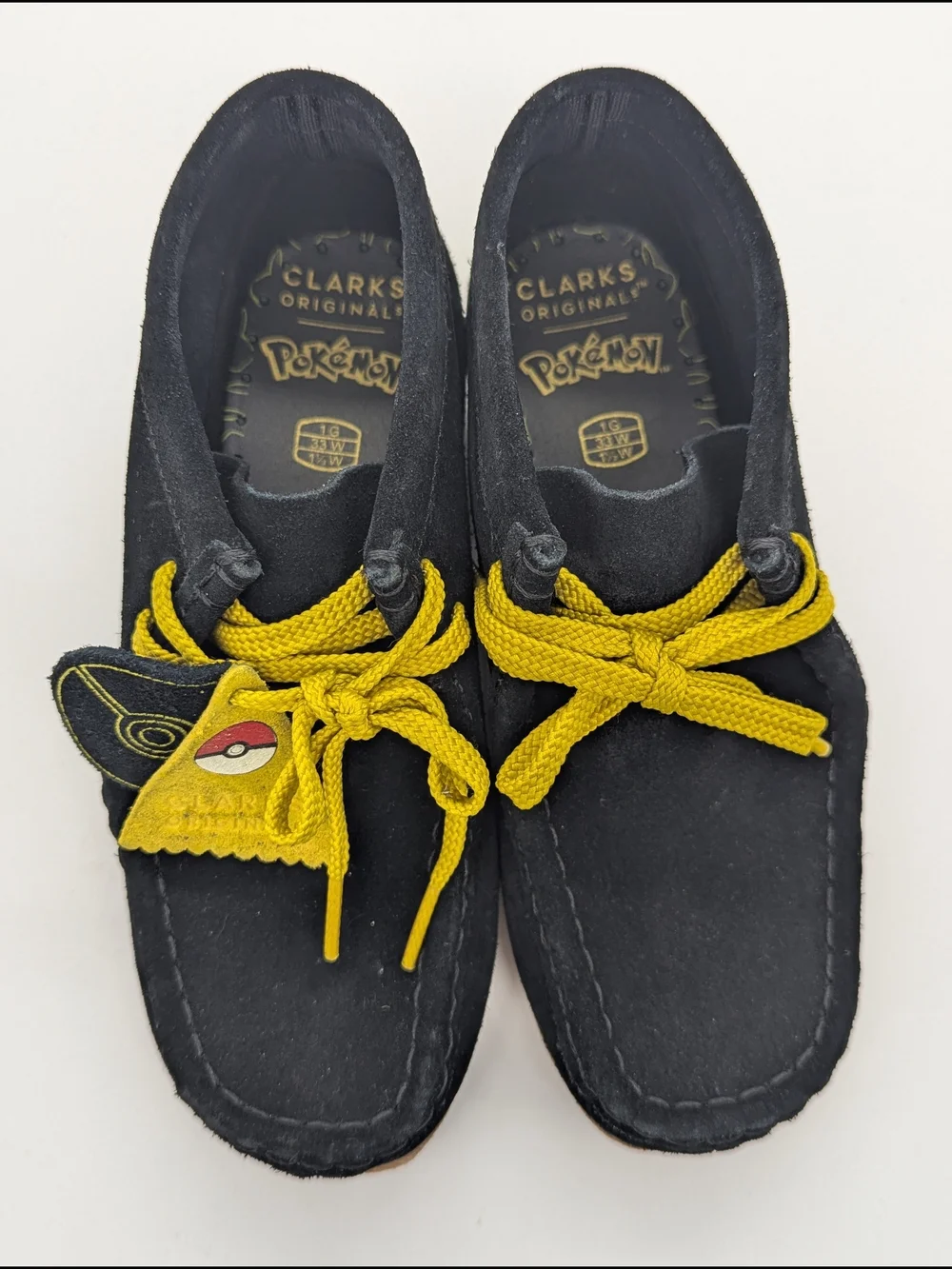 Clarks Original Pokemon Pikachu Suede Black Boot Shoe Big Kids 1G 1 Wide